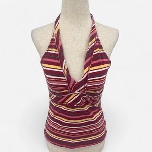 Y2K Striped Halter Top
